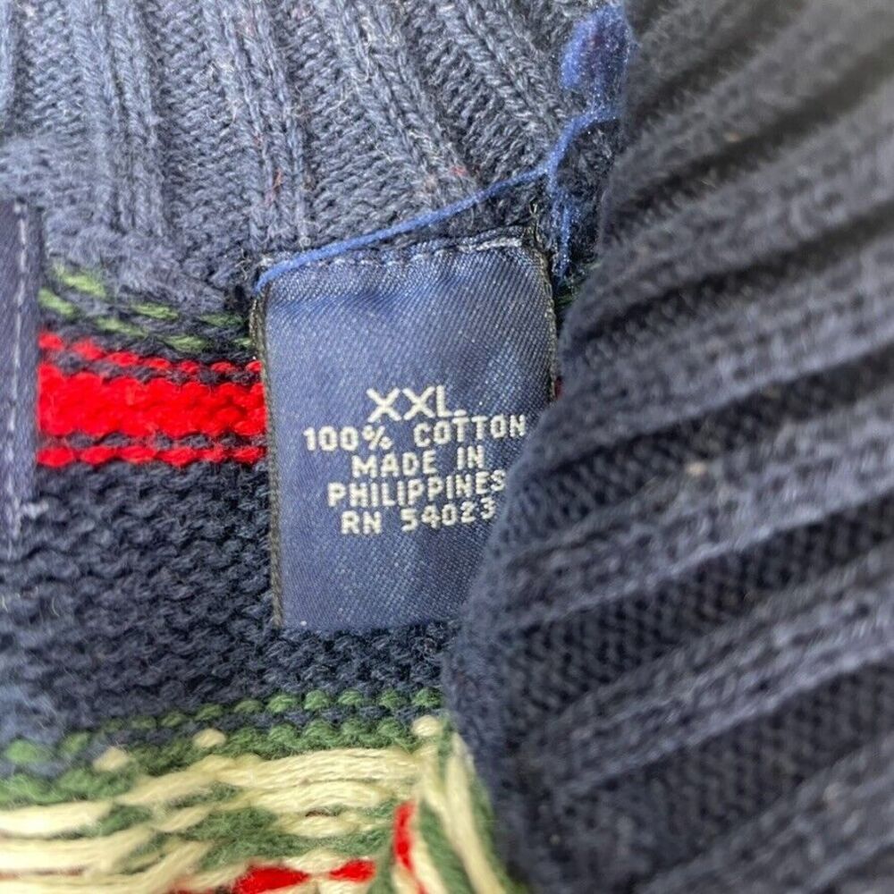VTG Y2K Gap Fair Isle 1/2 Zip Unisex Holiday Nordic Sweater Christmas Soft M L - Picture 9 of 10